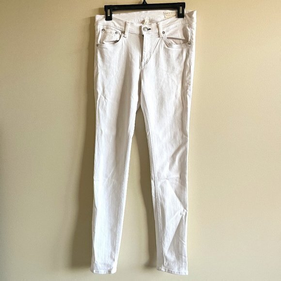 Rag & Bone The Skinny Jeans Womens Bright White Low Rise Denim Size 29 Pants - Picture 2 of 11